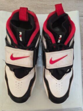 Nike Prime Deion Sanders Football Cleats Men's 10 Black White Red Gold w Strap